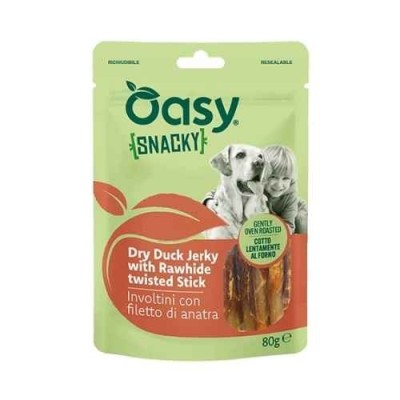 Oasy Dog Snack per Cani Involtini di Anatra e Pelle Bovina 80g