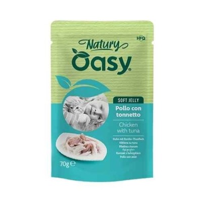 Oasy Cat Natury Soft Jelly Filetti di Pollo con Tonnetto Busta 70 g
