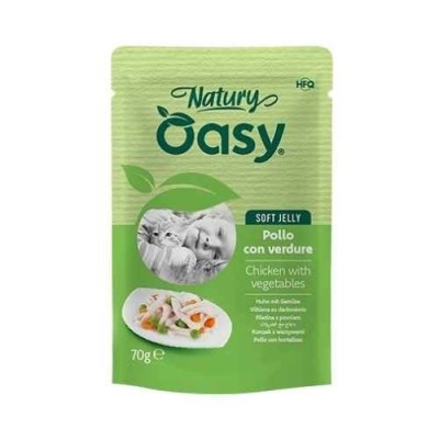 Oasy Cat Natury Soft Jelly Filetti di Pollo con Verdure Busta 70 g