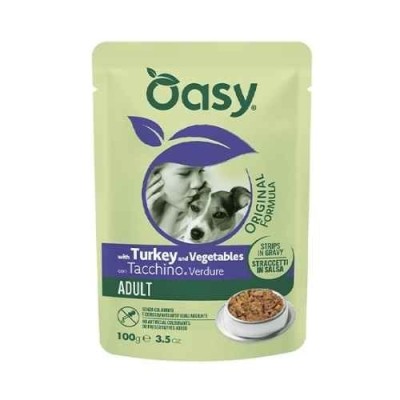 Oasy Dog Straccetti in Salsa Adult con Tacchino e Verdure Busta 100gr
