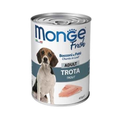 Monge Fresh Umido Cane Bocconi in Paté Trota 400g