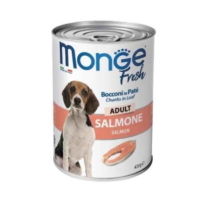 Monge Fresh Umido Cane Bocconi in Paté Salmone 400g