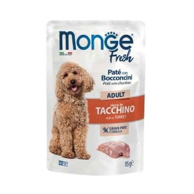 Monge Fresh Umido Cane Patè con Bocconcini Tacchino 85g