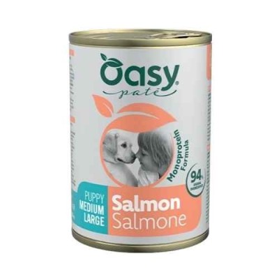 Oasy Dog OAP Puppy & Junior Salmone Lattina in Patè 400 g
