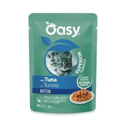Oasy Cat Kitten con Tonno Bocconcini in Salsa 85 g