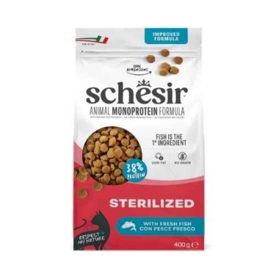Schesir Gatto Croccantini Monoproteico Sterilizzato Pesce 400g