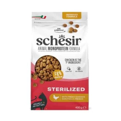 Schesir Gatto Croccantini Monoproteico Sterilizzato Pollo 400g