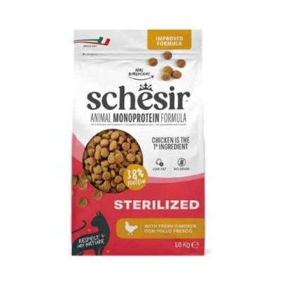 Schesir Gatto Croccantini Monoproteico Sterilizzato Pollo 1,5kg