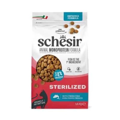 Schesir Gatto Croccantini Monoproteico Sterilizzato Pesce 1,5kg