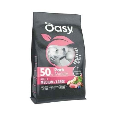 Oasy Dog Grain Free Adult Medium e Large Maiale 2kg