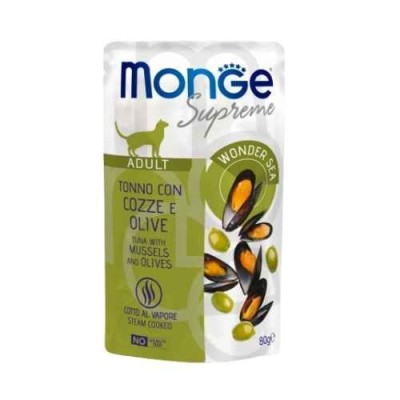 Monge Cat Supreme Adult Tonno con Cozze e Olive Busta 80gr