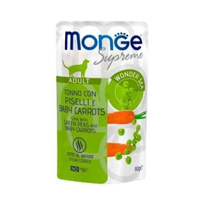 Monge Cat Supreme Adult Tonno con Piselli e Baby Carrot 80gr