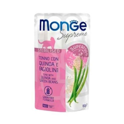 Monge Cat Supreme Adult Sterilised Tonno con Quinoa e Fagiolini Busta 80gr