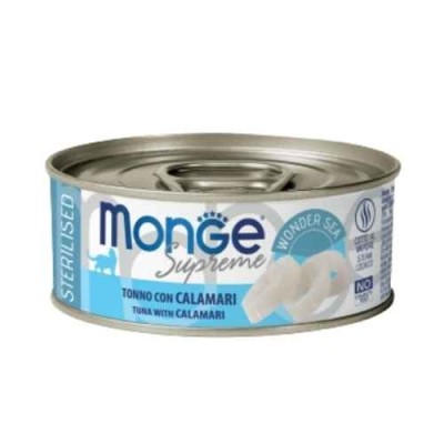 Monge Cat Supreme Adult Sterilised Tonno Con Calamari Lattina 80gr