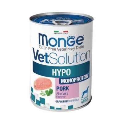 Monge Vet Solution Dog Hypoallergenic Maiale Lattina 400gr