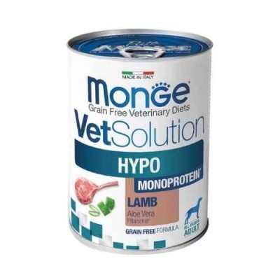 Monge Vet Solution Dog Hypoallergenic Agnello Lattina 400gr