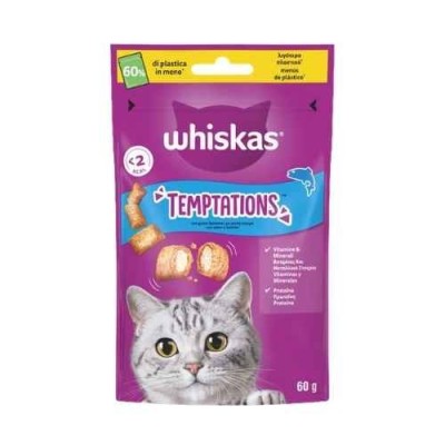 Whiskas Temptations Snack per Gatti con Salmone 60g
