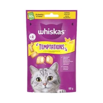 Whiskas Temptations Snack per Gatti con Pollo e Formaggio 60g