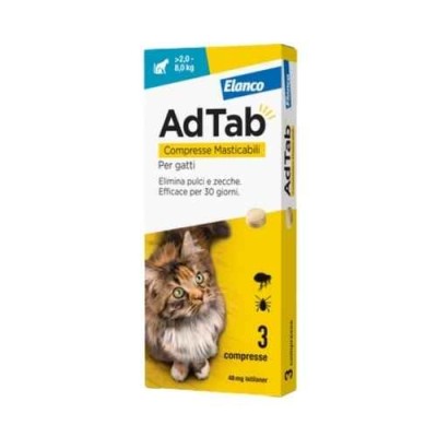 AdTab Compresse per Gatti da 2 a 8kg Confezione da 3 Compresse