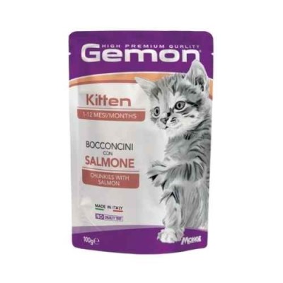 Gemon Gatto Kitten Bocconcini con Salmone 100g