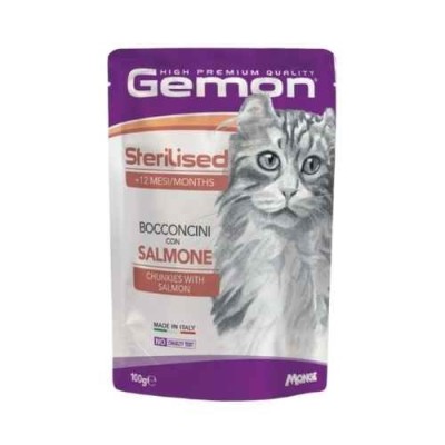 Gemon Gatto Sterilised Bocconcini con Salmone 100g