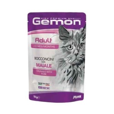 Gemon Gatto Adult Bocconcini con Maiale 100g