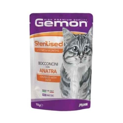 Gemon Gatto Sterilised Bocconcini con Anatra 100g