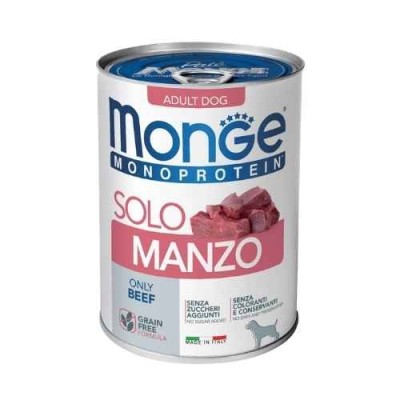 Monge Dog Patè Monoproteico SOLO Manzo Lattina 400g