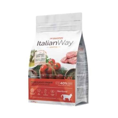 Italian Way Gatto Sensitive Sterilizzato Maiale e Piselli Integrali 1,5kg