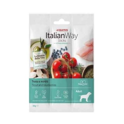 Italian Way Cane Snack Hypoallergenic Adult Stick Trota e Mirtilli 30g