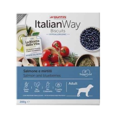 Italian Way Cane Biscotti Hypoallergenic Adult Salmone e Mirtilli 200g