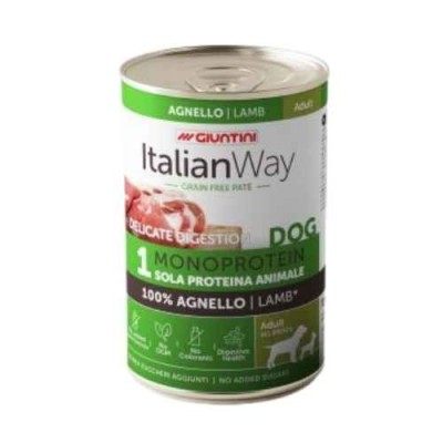 Italian Way Cane Umido Delicate Digestion 100% Agnello Grain Free Lattina 400g