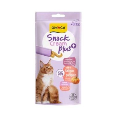 Gimcat Creamy Snack Plus Gatto Salmone con Zucca 6x15g