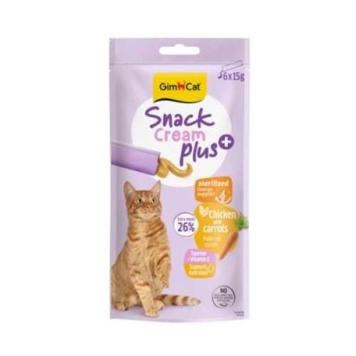 Gimcat Creamy Snack Plus Gatto Pollo con Carote 6x15g