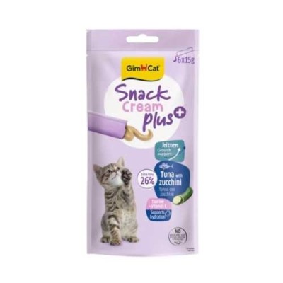 Gimcat Creamy Snack Plus Gatto Tonno con Zucchine 6x15g