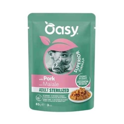 Oasy Cat Superior Formula Adult Sterilized con Maiale Bocconcini in Salsa 85 g