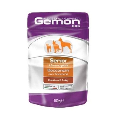 Gemon Cane All Breeds Senior Bocconcini con Tacchino Busta 100g