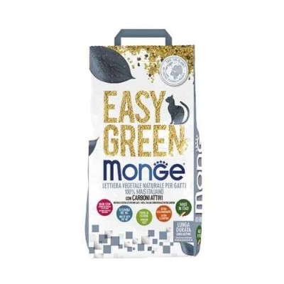 Monge Easy Green Lettiera Agglomerante per Gatti di Mais con Carbone Attivo 7Kg