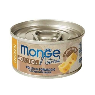 Monge Dog Sfilaccetti al naturale Pollo con Formaggio Lattina 95 g