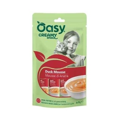 Oasy Gatto Creamy Snack Anatra x4 - Snack Cremosi per Gatti