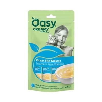 Oasy Gatto Creamy Snack Pesce Oceanico x4 - Snack Cremosi per Gatti