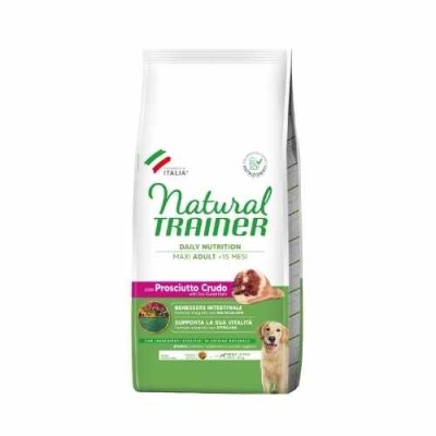 Natural Trainer Adult Maxi con Prosciutto Crudo Riso e Pappa Reale 12 kg