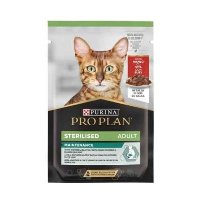 Pro Plan Cat Nutrisavour Sterilised con Manzo Bustine in Salsa 85 g