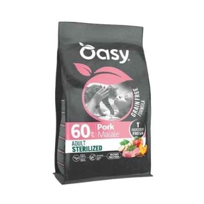 Oasy Gatto Grain Free Formula Adult Sterilizzato Maiale 300g