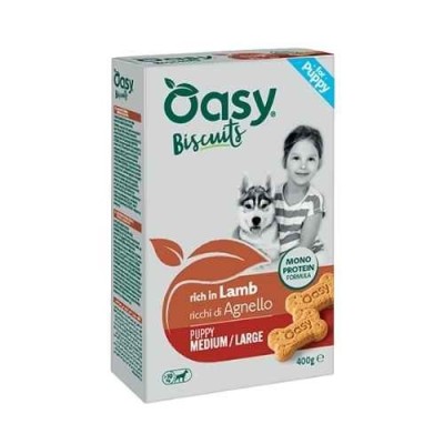 Oasy Snack Cane Biscotti Monoproteico Puppy Medium/Large Agnello 400g