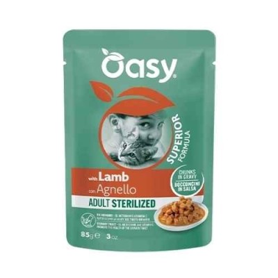 Oasy Cat Superior Formula Adult Sterilized con Agnello Bocconcini in Salsa 85 g