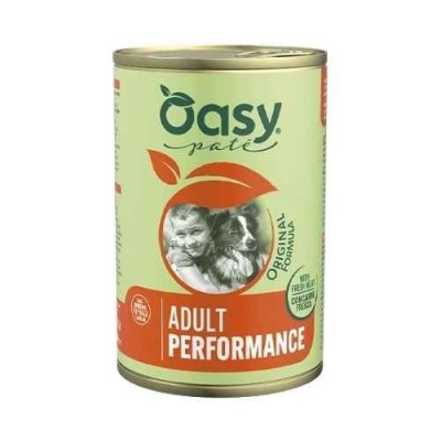 Oasy Dog Lifestages Adult Performance con Pollo Lattina in Patè 400 g