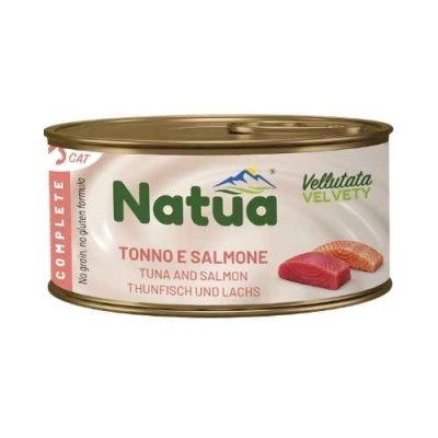 Natua Gatto Natural Vellutata Completo Tonno con Salmone Lattina 85g