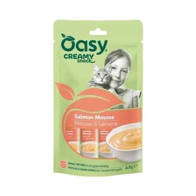 Oasy Cat Creamy Snack Salmone x4 - Snack Cremosi per Gatti