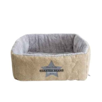 Ferribiella Cuccia per Cani e Gatti Cubotto Juta Imbottito 40X40X15 Marrone